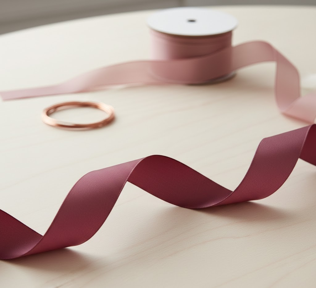 Burgundy satin ribbon